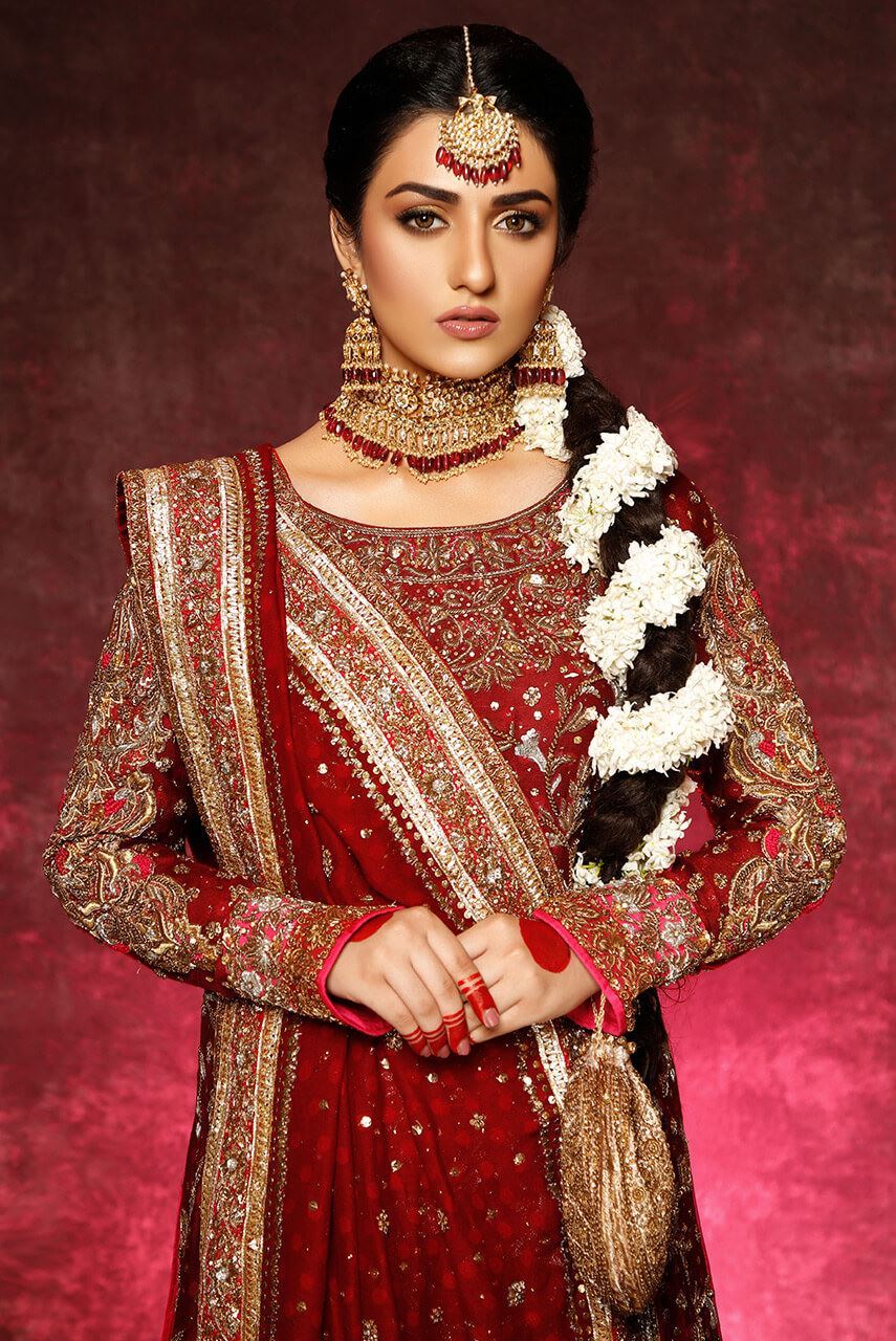 Deep Maroon Shirt Lehenga for Pakistani Wedding Dresses