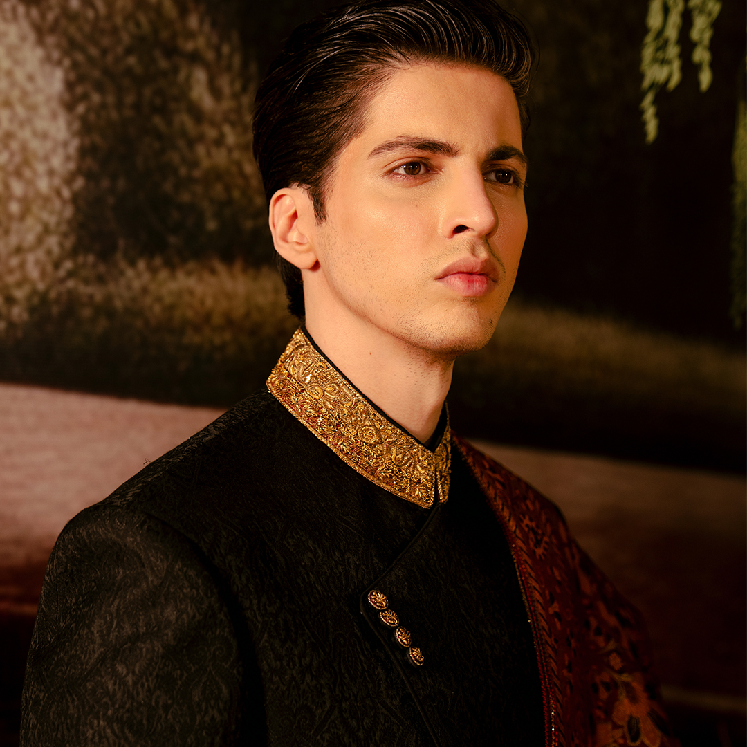 Premium Karandi Jamawar Tap Shoe Embroidered Sherwani