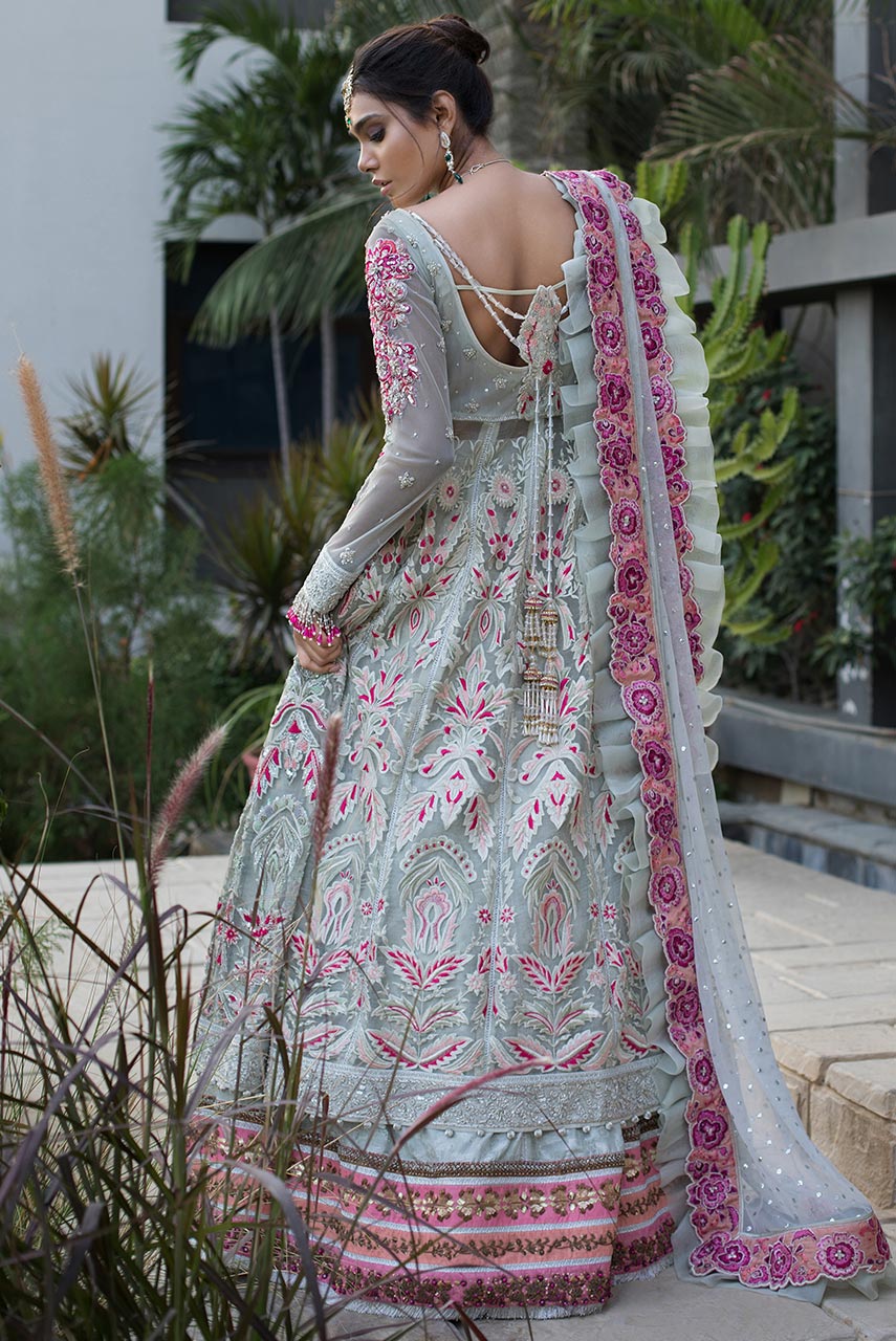 Pakistani Bridal Dress in Gown and Dupatta Style