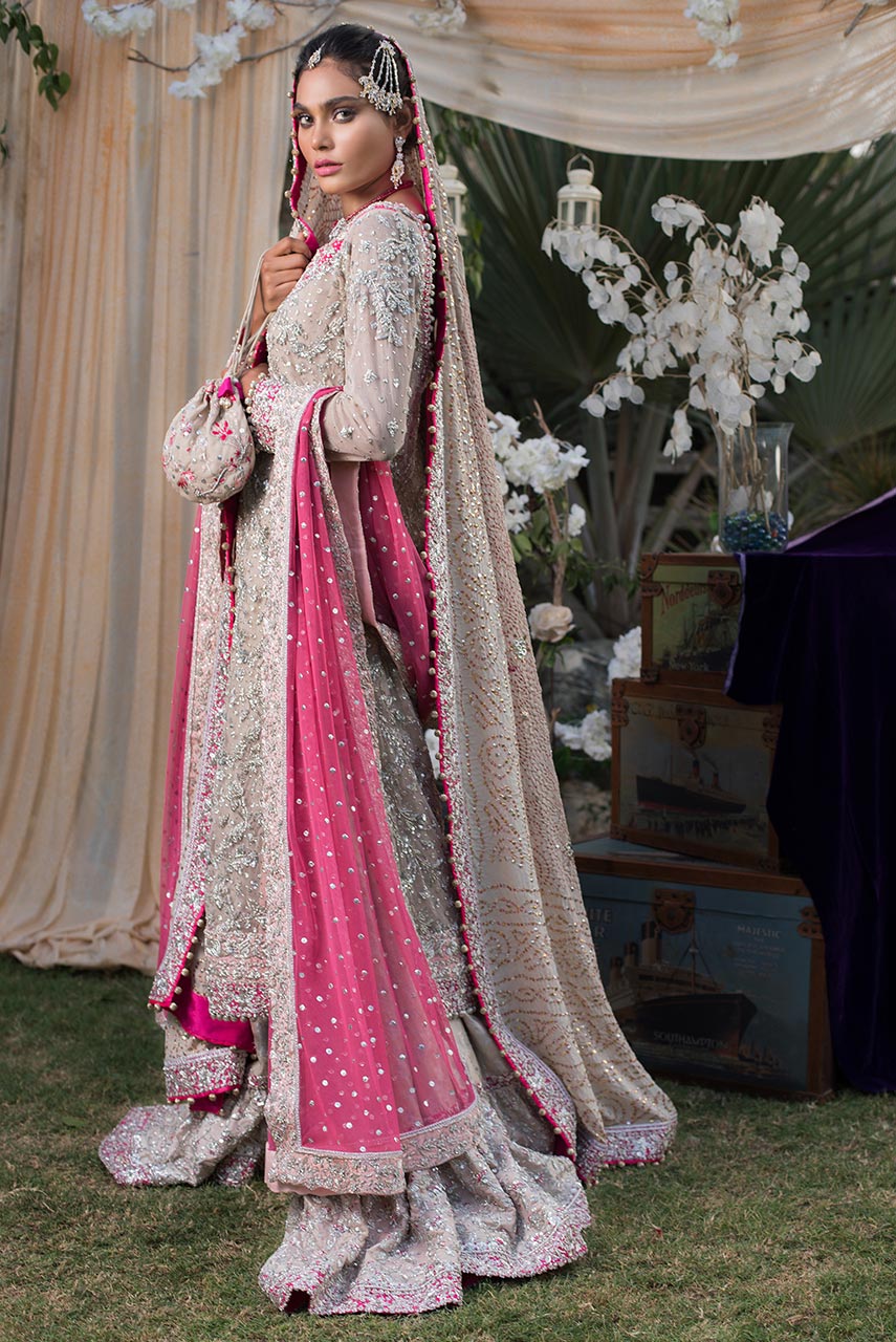 Pakistani Bridal Dress in Shirt and Lehenga Style