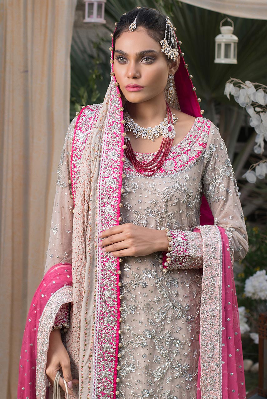 Pakistani Bridal Dress in Shirt and Lehenga Style