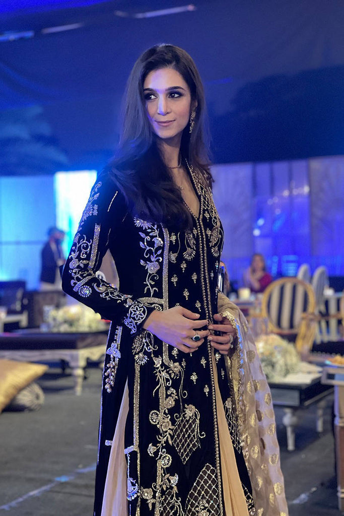 Pakistani velvet outlet gowns