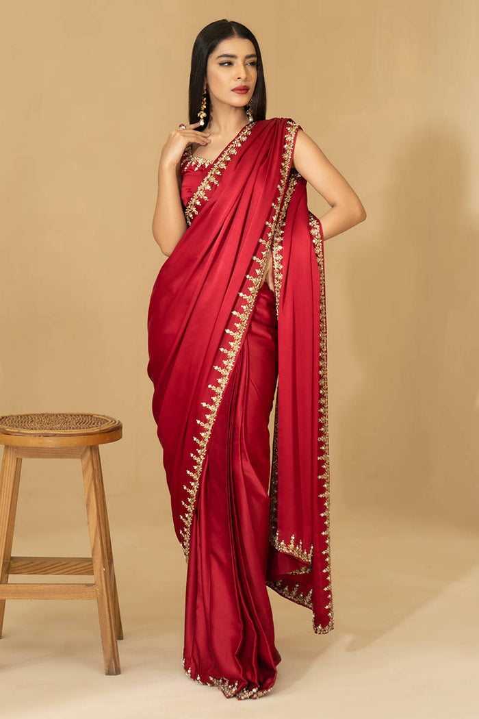 Maroon Saree