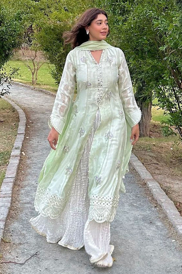 Ayesha Ahmad in Spring Mint Kalidaar