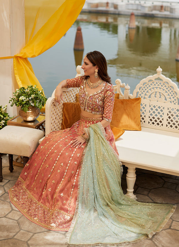 SHEHRBANO ROSE GOLD LEHNGA CHOLI