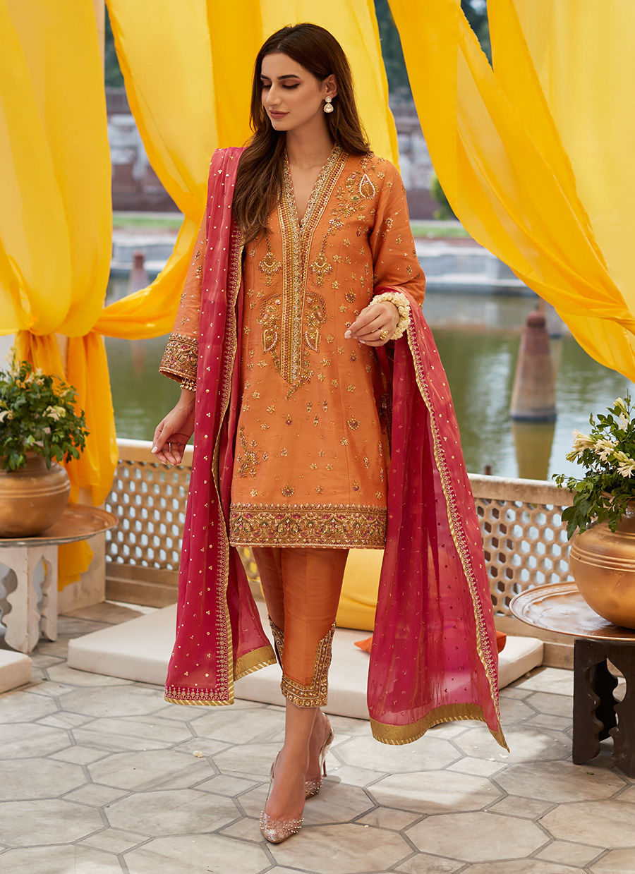 ZAHRA CORAL A LINE KURTA