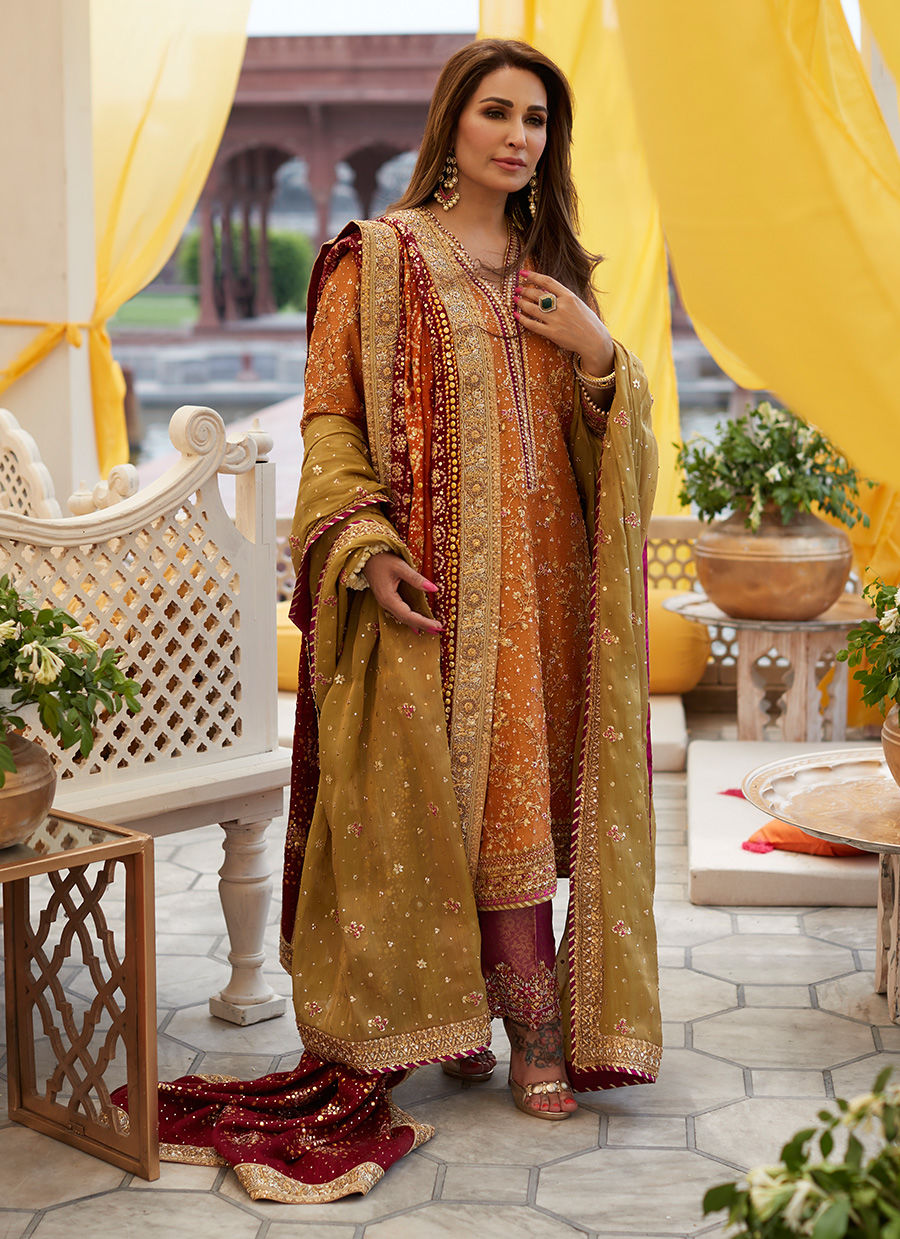 REEMA MAYUN ORANGE KURTA IZAAR DUPATTA