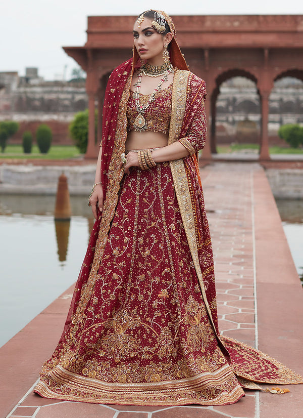 DIA CRIMSON LEHNGA CHOLI BRIDAL