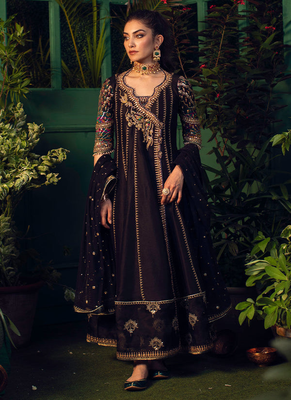 Immediate Delivery Veera black Kalidaar Angarkha with sequence dupatta and pants