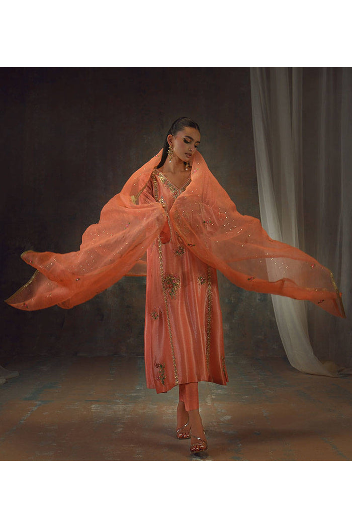 Peach Zari