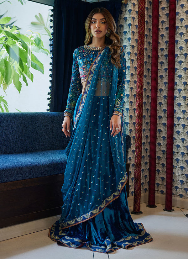 REEM TEAL LEHNGA CHOLI