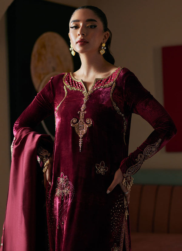 Verina Crimson Shirt And Dupatta