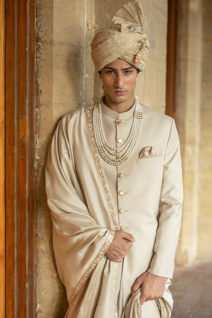 Rampur – Beige Tailored Sherwani