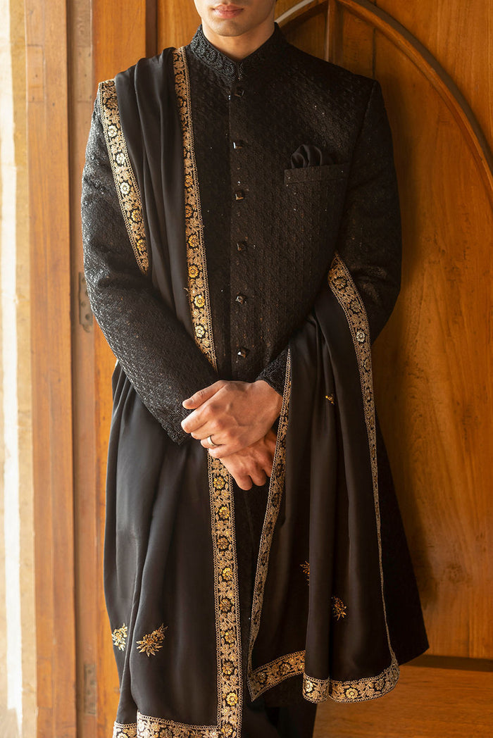 Black Dahlia – Black Embroidered Sherwani