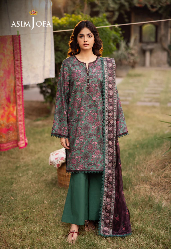 AJUBJ-32 PRINTED LAWN 3 PC