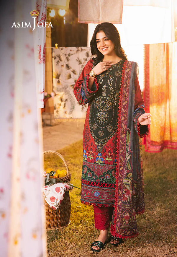 AJUBJ-06 PRINTED EMBROIDERED LAWN 3 PC