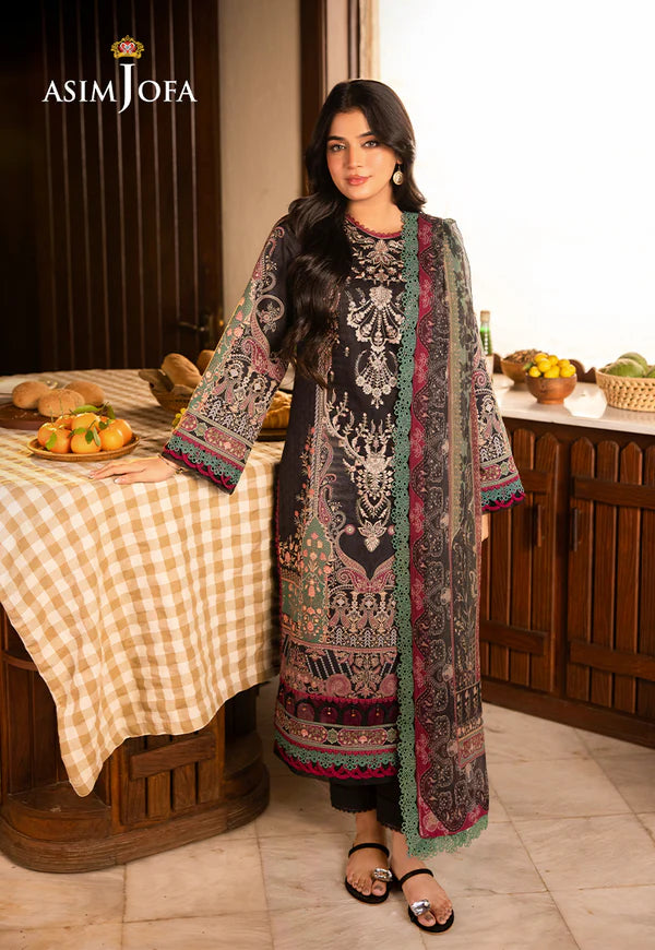 AJUBJ-03 PRINTED EMBROIDERED LAWN 3 PC