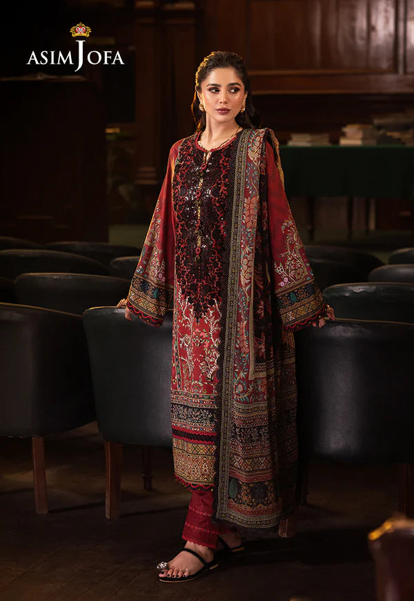 AJUBJ-09 PRINTED EMBROIDERED LAWN 3 PC