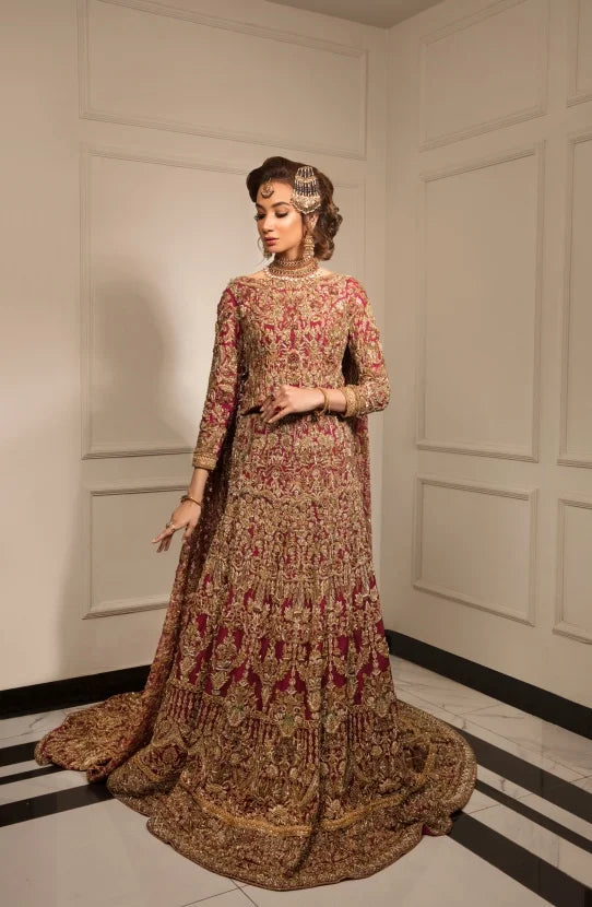 Mermaid Silhouette with an Attached Cape Paired with Lehenga