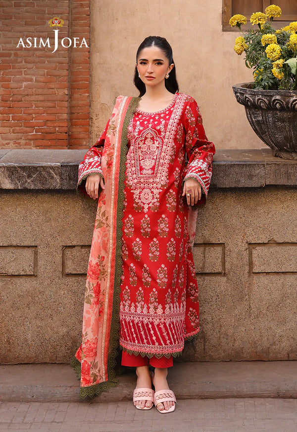 AJUBF-26 PRINTED EMBROIDERED LAWN 2 PCS