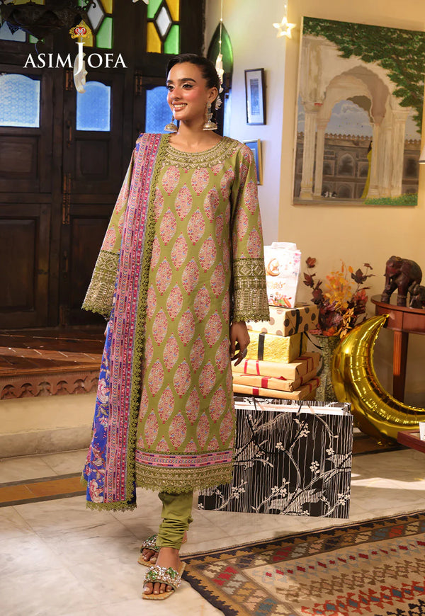 AJUBF-25 PRINTED EMBROIDERED LAWN 2 PCS