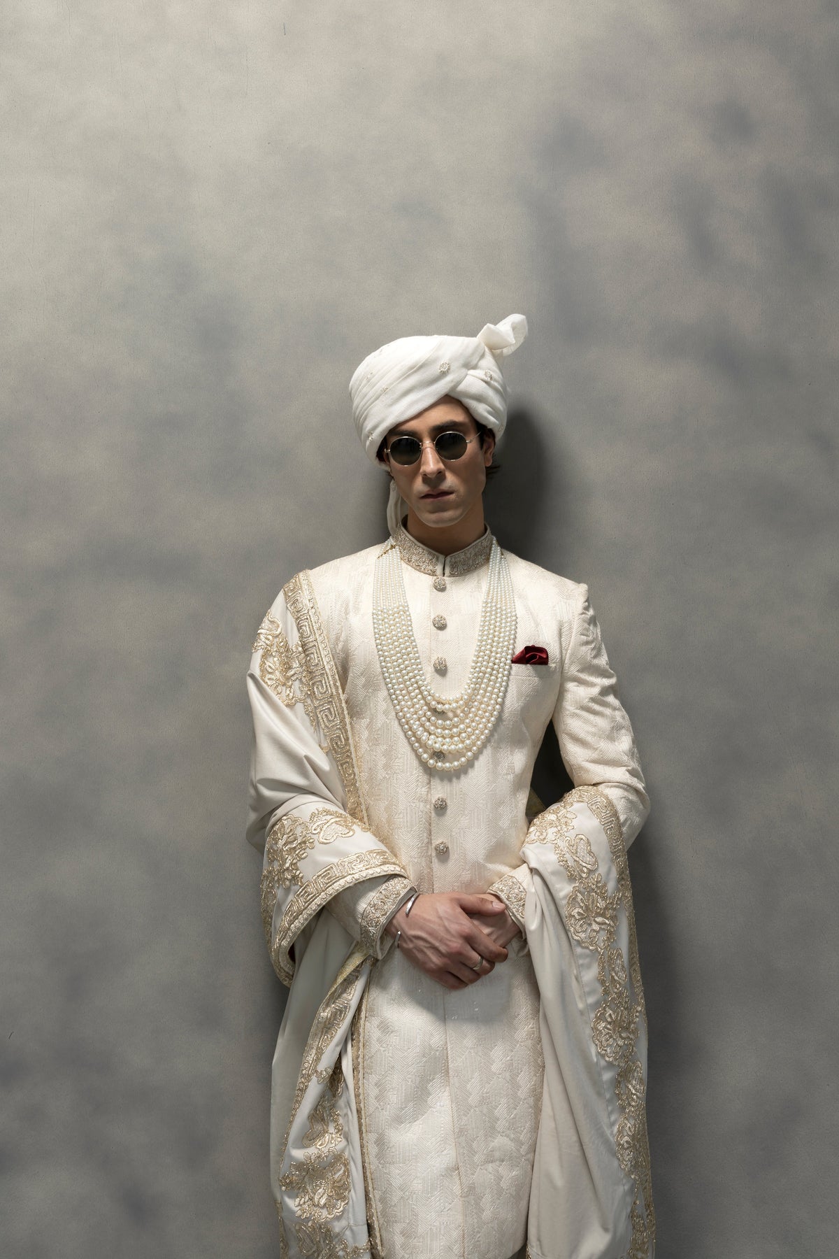 Regal Ivory Embroidered Sherwani