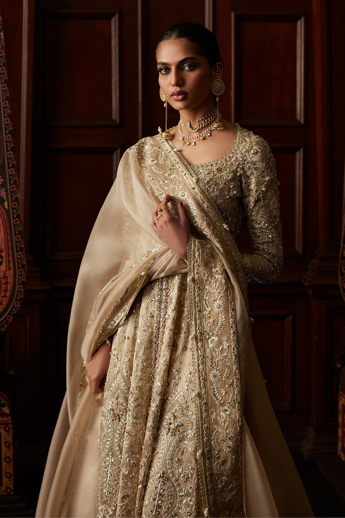 SIRA Champion Color Tissue Pishwas with Sharara & Dupatta | Luxury Pakistani Formalwear by Saad Bin Shahzad