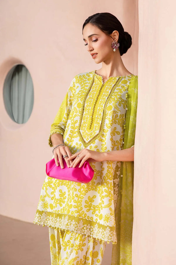 Yellow   Printed Lawn Suit