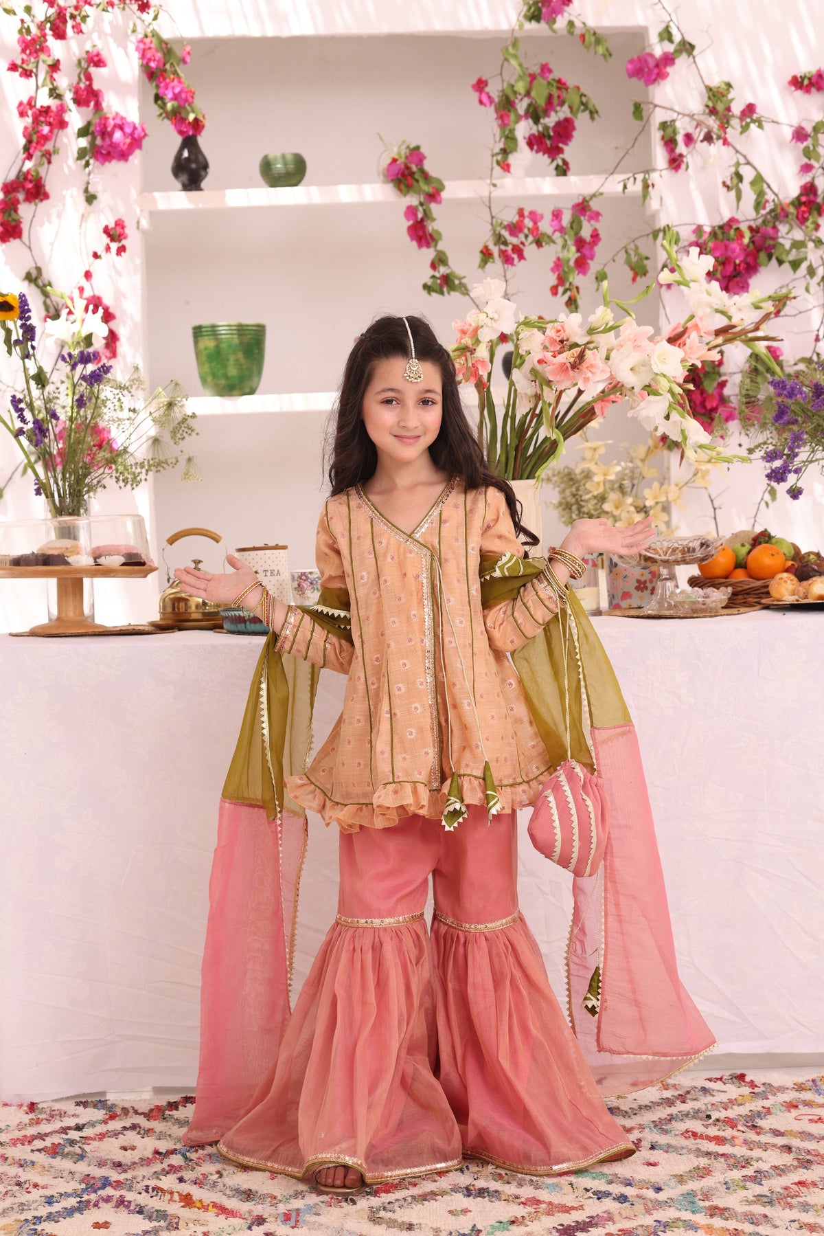 Cotton Lorex & Mesuri Gharara Suit