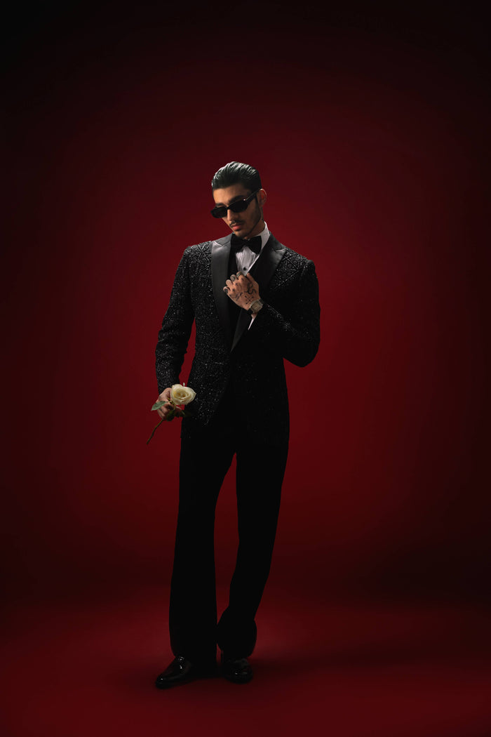 Noir Royale – the Black Embellished Tuxedo