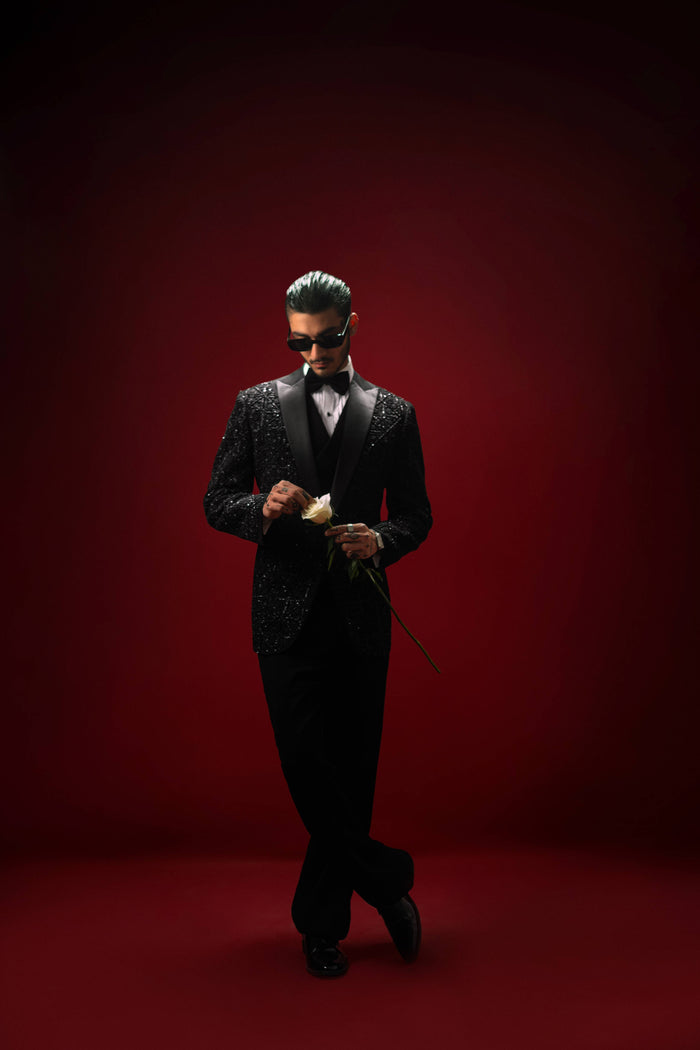 Noir Royale – the Black Embellished Tuxedo