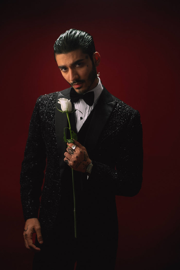 Noir Royale – the Black Embellished Tuxedo