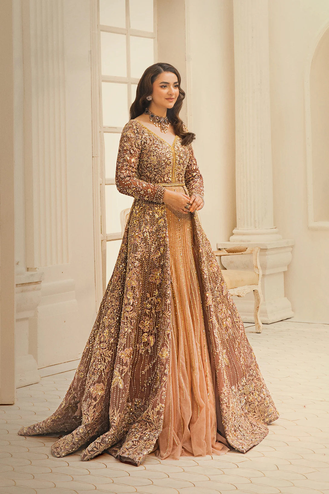 Walima Dress in Plum Bridal Gown Lehenga UY Collection Walima Dress in Plum Bridal Gown Lehenga UY Collection