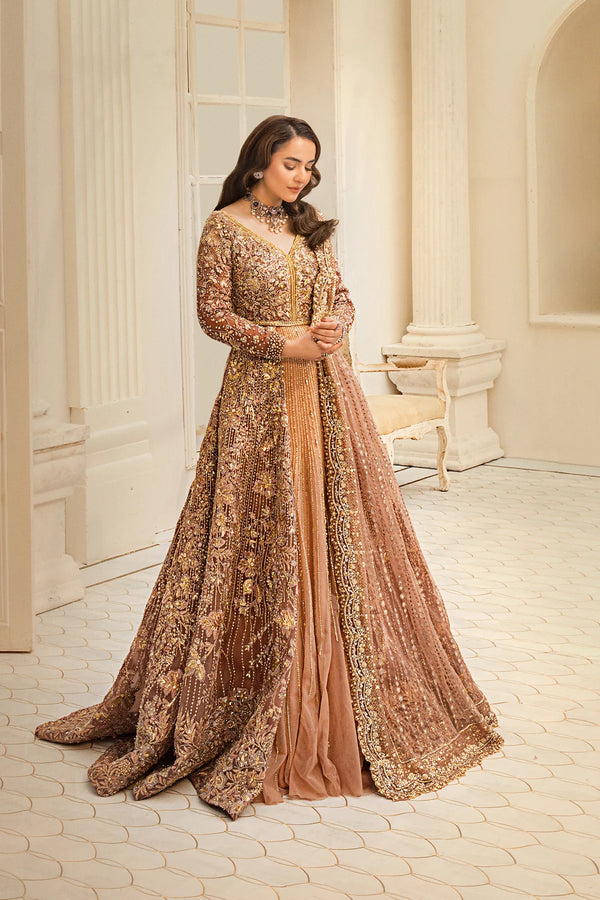 Walima Dress in Plum Bridal Gown Lehenga