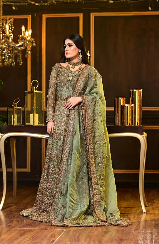 Embellished Floor Length Gown Paired with a Dupatta