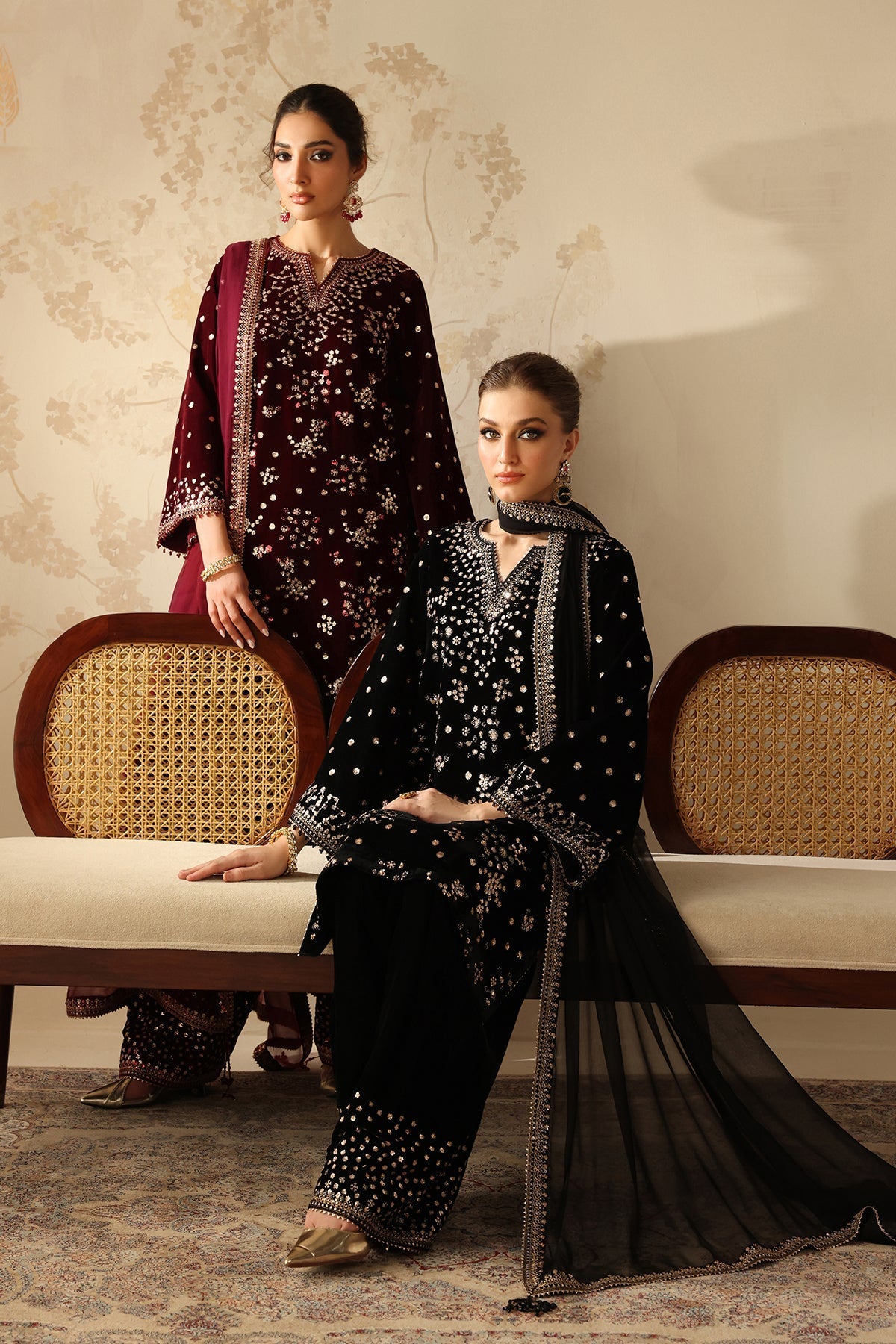 Embroidered Velvet UF-4315