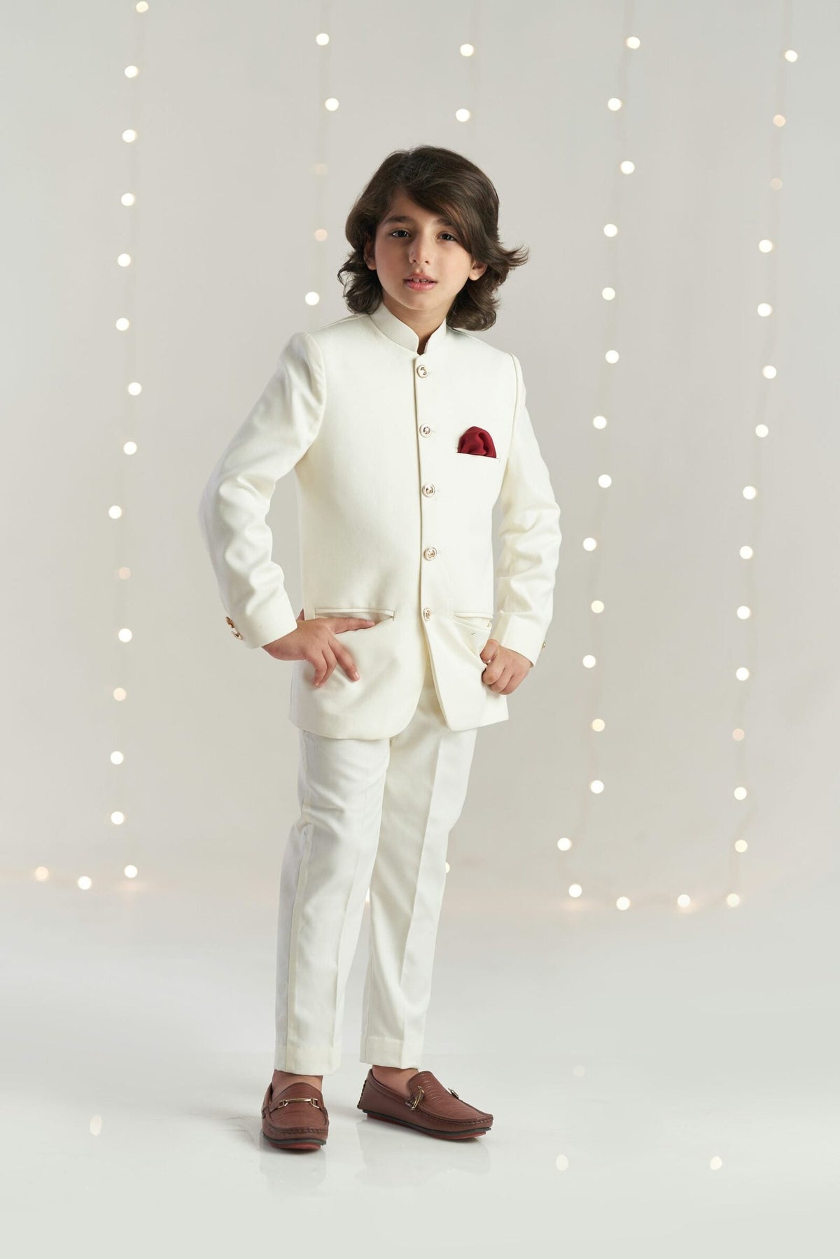 Prince Coat Plain Cream + Cream Pant