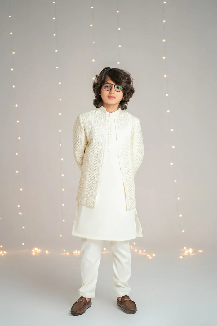Prince Coat Open Cream Sequence