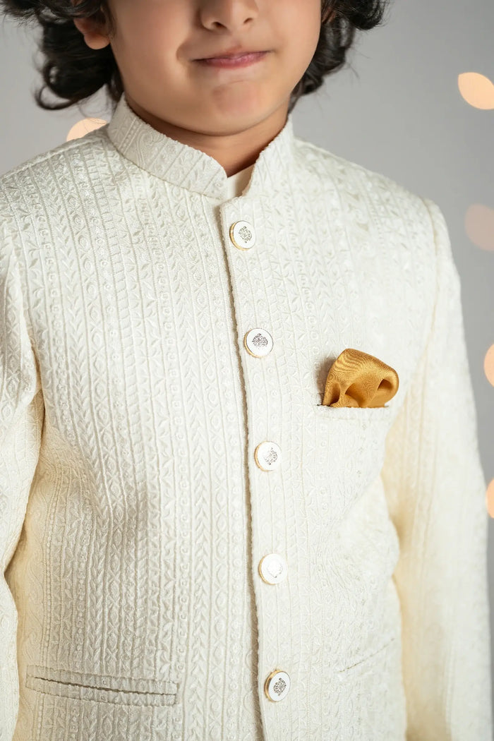 Prince Coat New Embroidery Lining Cream