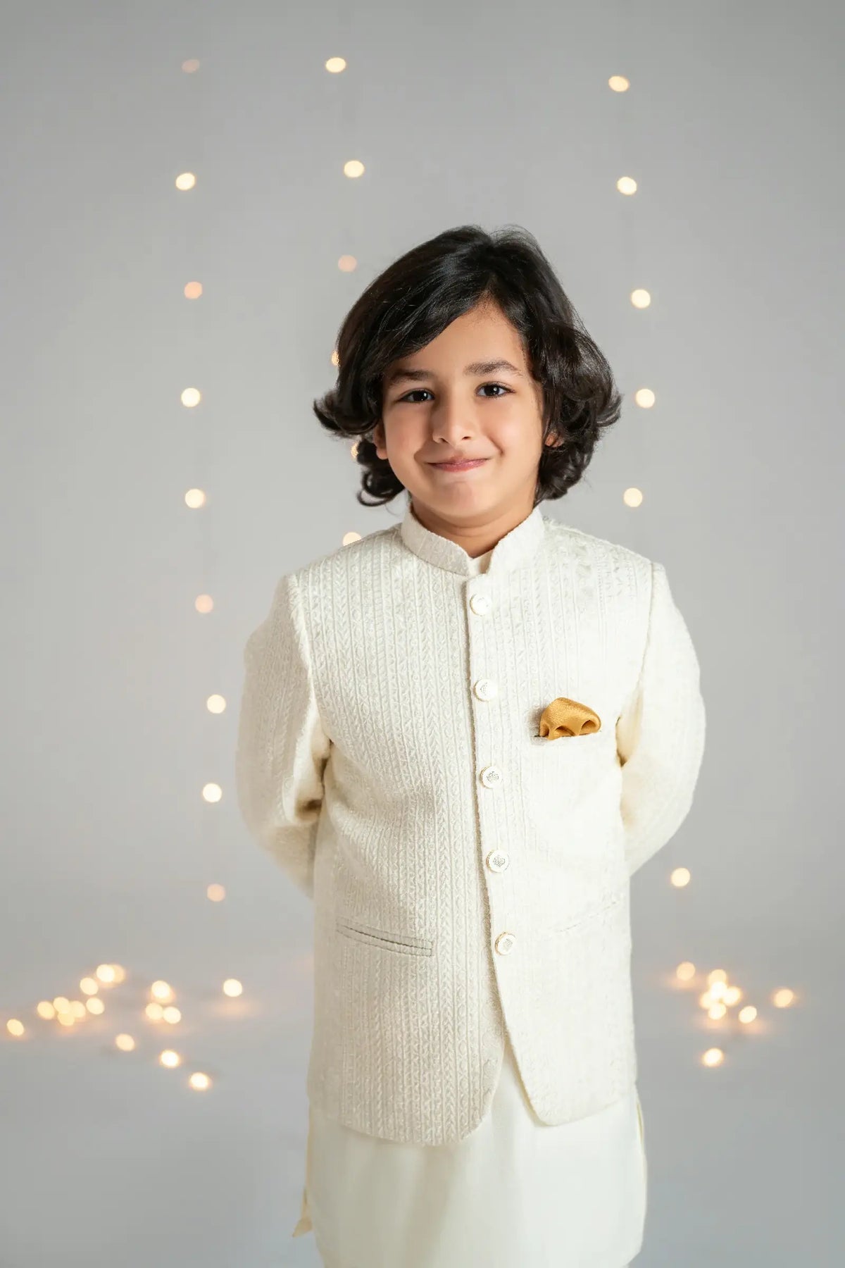 Prince Coat New Embroidery Lining Cream