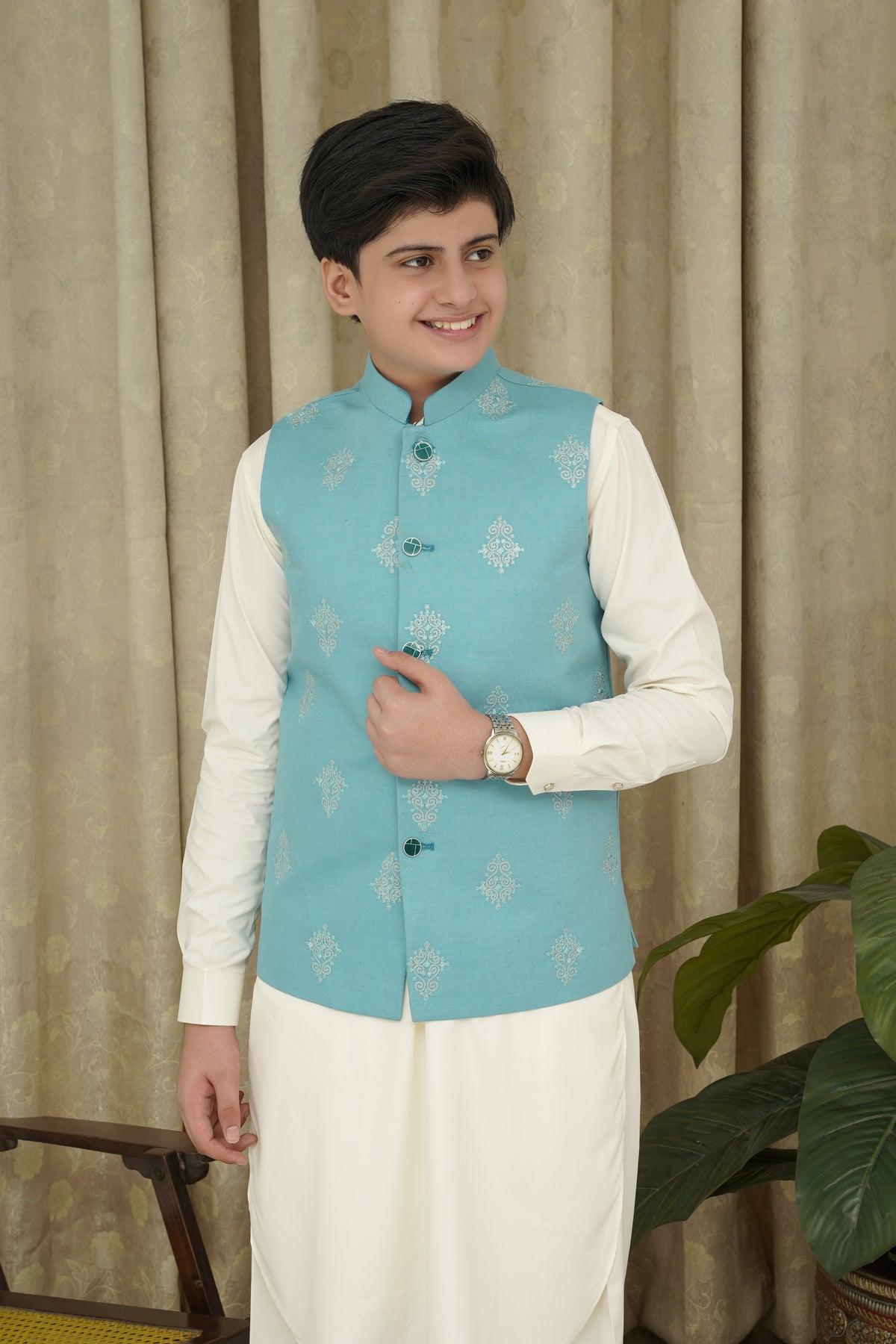 Ferozi Embroidery Boys Waistcoat
