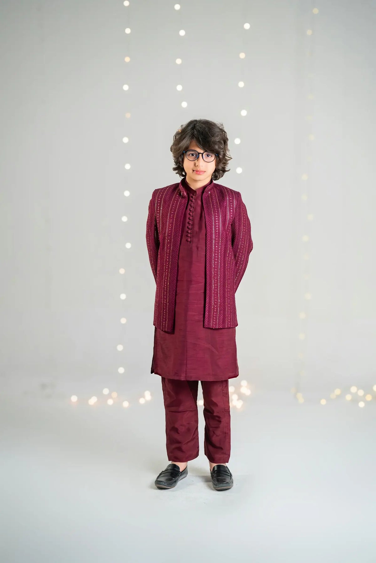 Open Prince Coat Bra Pata Maroon
