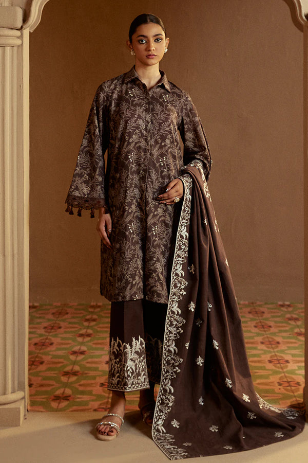 NUTMEG NOIR-3 PC KHADDAR PRINTED SUIT