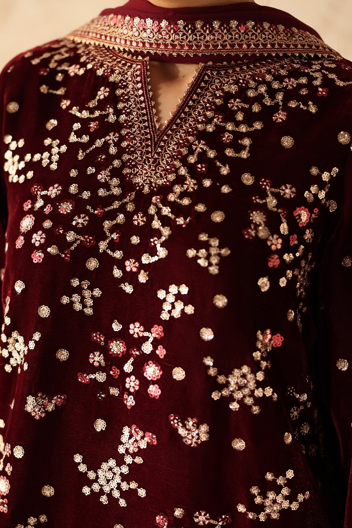 Embroidered Velvet UF-4315