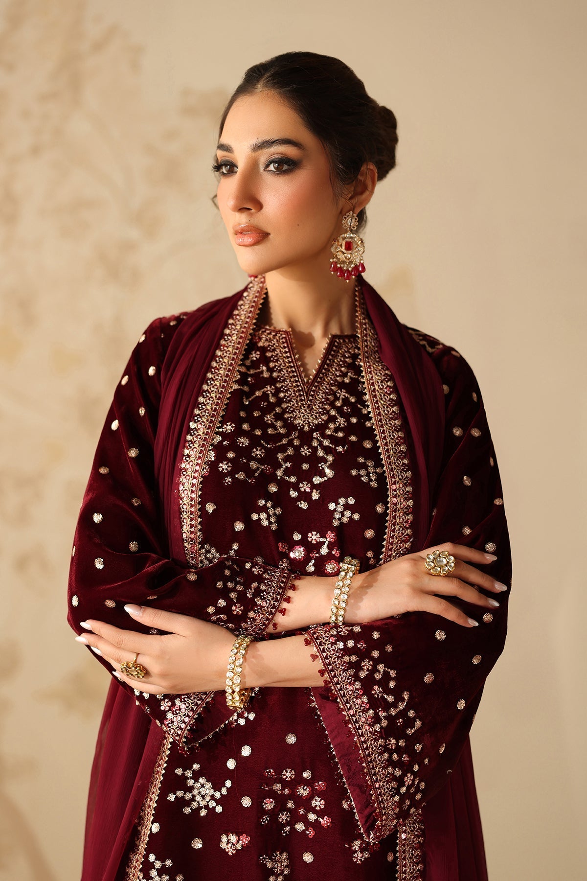 Embroidered Velvet UF-4315