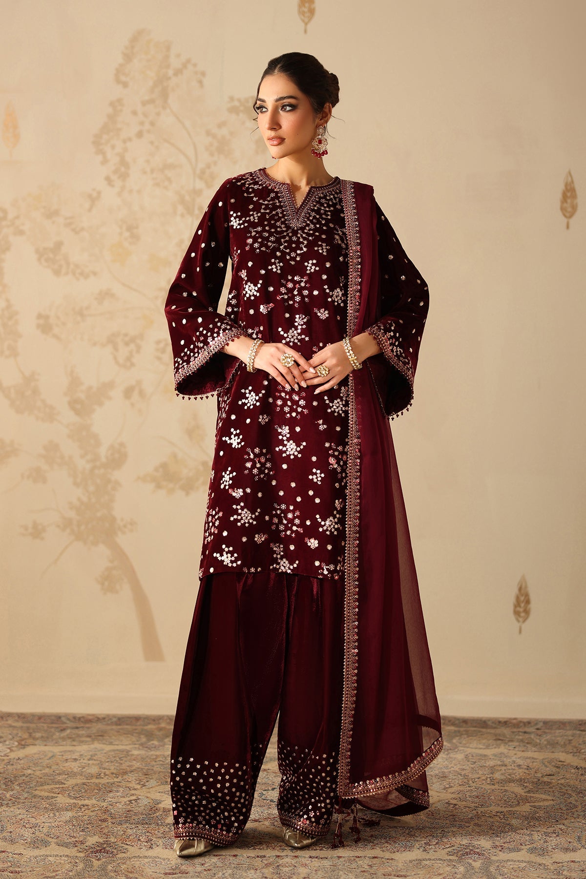 Embroidered Velvet UF-4315