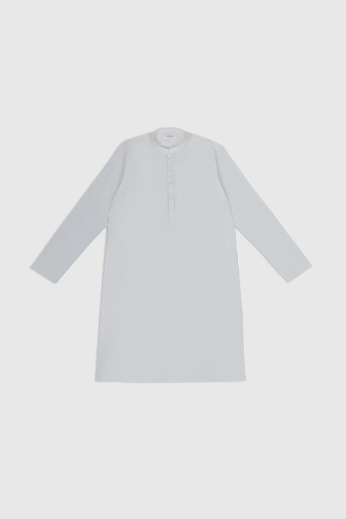Off White Cotton Embroidered Kurta Trouser - Kids