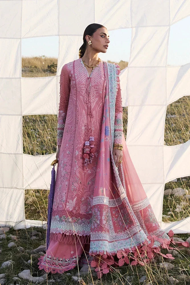 KESIRA Unstitched Lawn Suit – Pink | Suffuse by Sana Yasir