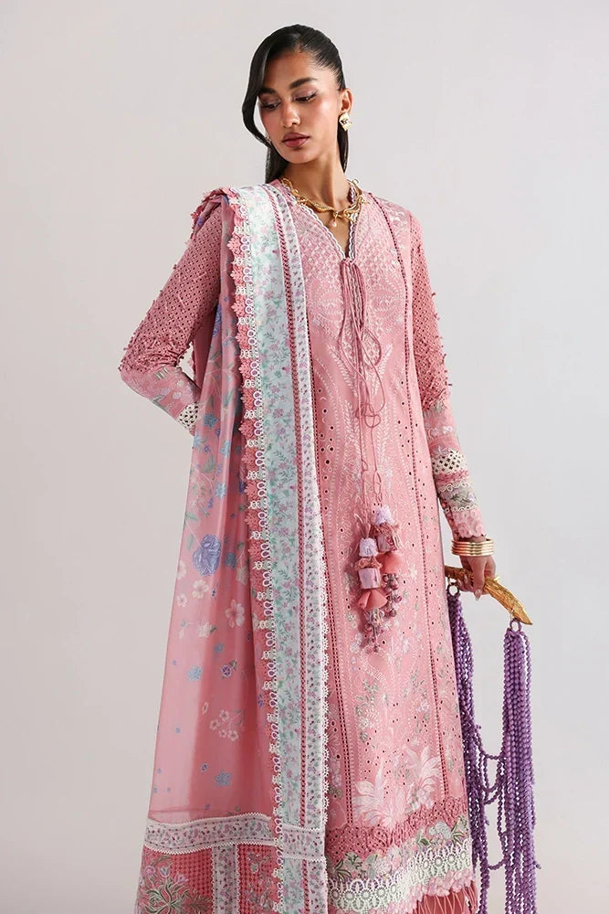 KESIRA Unstitched Lawn Suit – Pink | Suffuse by Sana Yasir