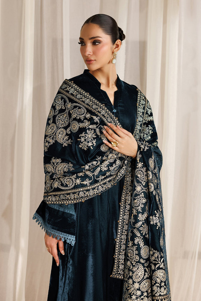 Embroidered Velvet Shawl VS-73